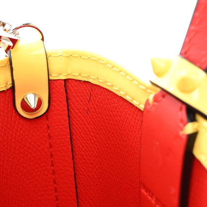 Christian Louboutin Patent Calfskin Spikes Mini East West Cabata Tote Yellow 10 of 11