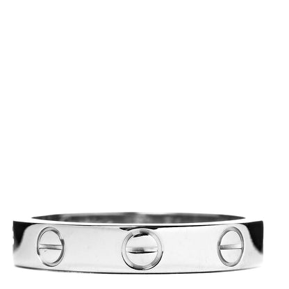 Cartier 18K White Gold 3.5mm LOVE Wedding Band Ring 51 5.75 3 of 5