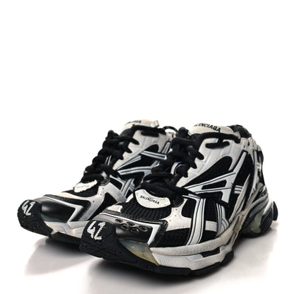 Balenciaga Mesh Rubber Bi-Color Womens Runner Sneakers 42 White Black 3 of 11