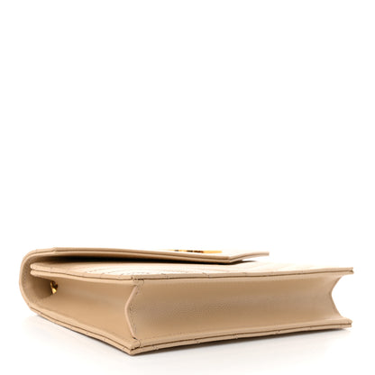 Saint Laurent Grain De Poudre Matelasse Chevron Monogram Envelope Chain Wallet Nude Powder 4 of 11
