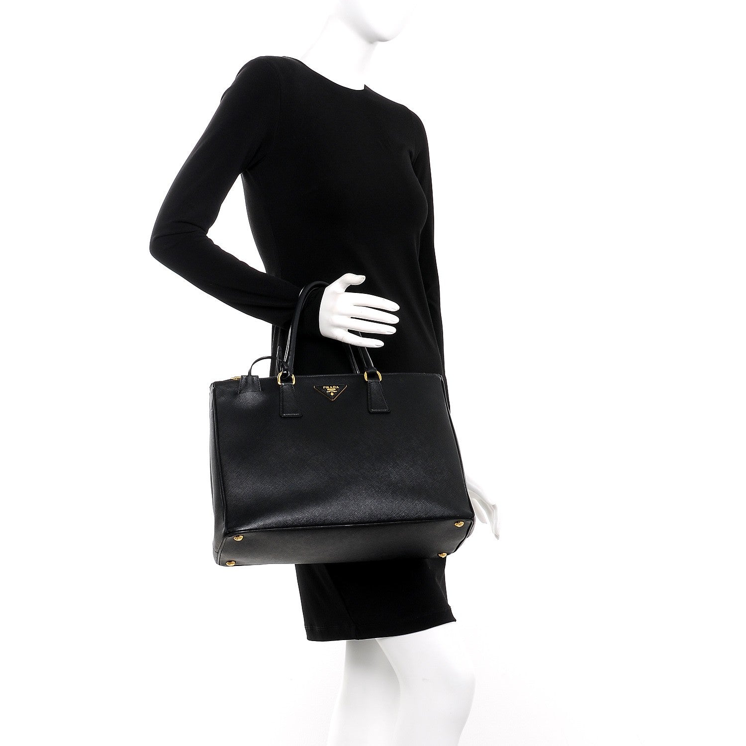 Prada Saffiano Large Galleria Double Zip Tote Black 3 of 8