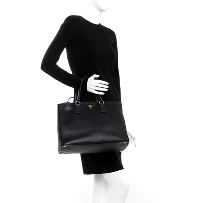 Prada Saffiano Large Galleria Double Zip Tote Black 3 of 8