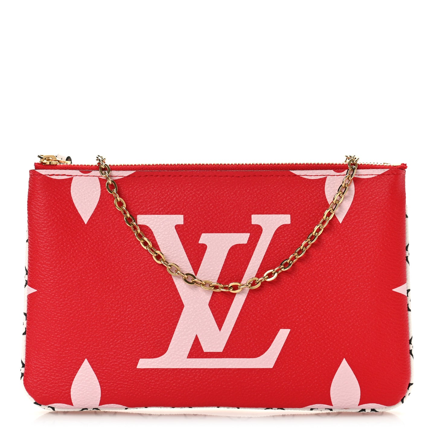 Monogram Giant Double Zip Pochette Rouge