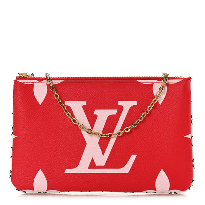 Louis Vuitton Monogram Giant Double Zip Pochette Rouge 1 of 9