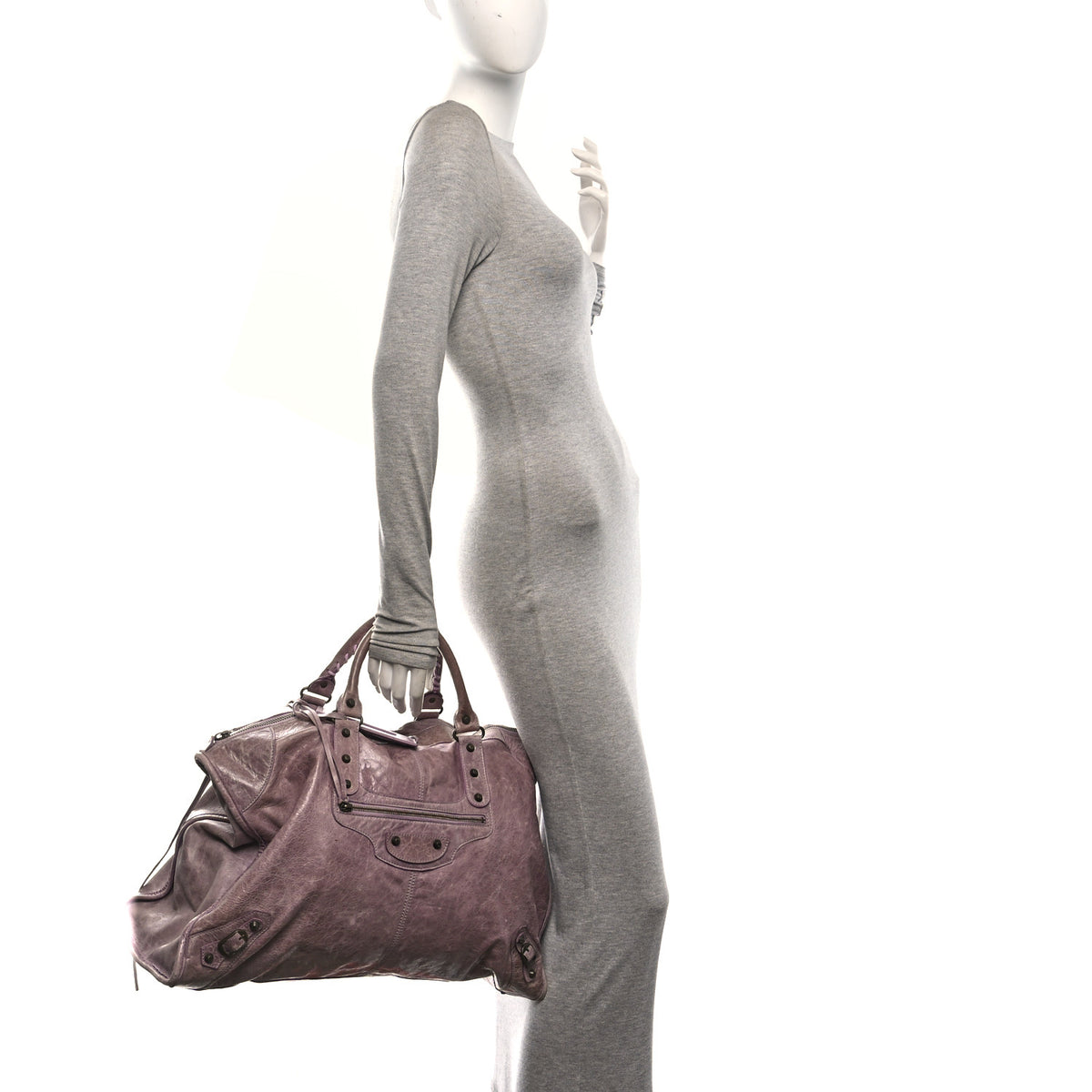 Balenciaga Agneau Classic Hardware Weekender Lilac 2 of 13