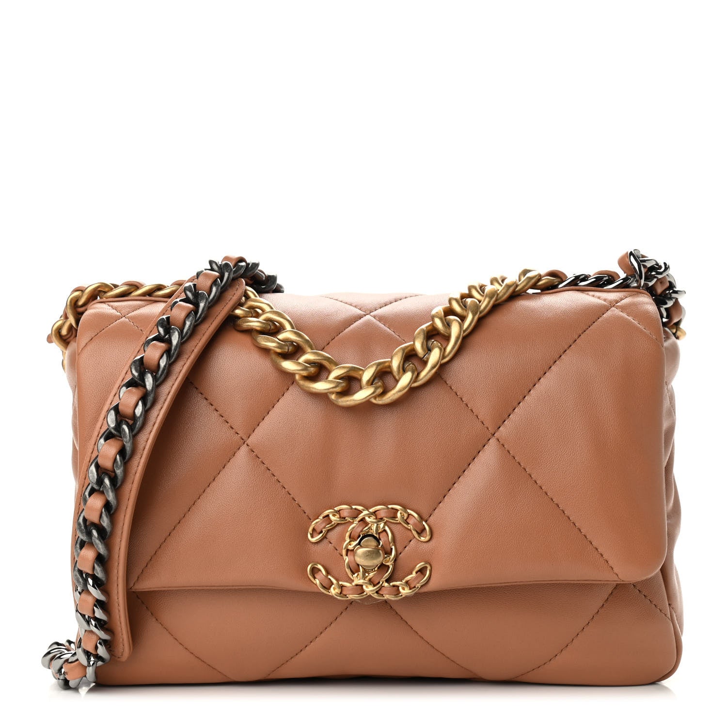 Chanel Lambskin Quilted Medium Chanel 19 Flap Brown 1 of 9