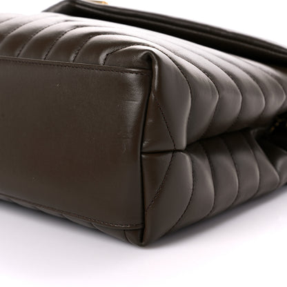 Saint Laurent Calfskin Y Quilted Monogram Medium Loulou Chain Satchel Soil Brown 10 of 13