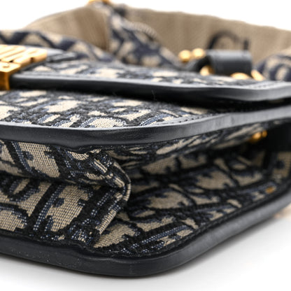 Christian Dior Oblique Small DiorAddict Flap Bag Navy Blue 10 of 14