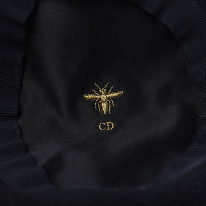 Christian Dior Rabbit Felt DiorArty Beret Black Grey 6 of 6