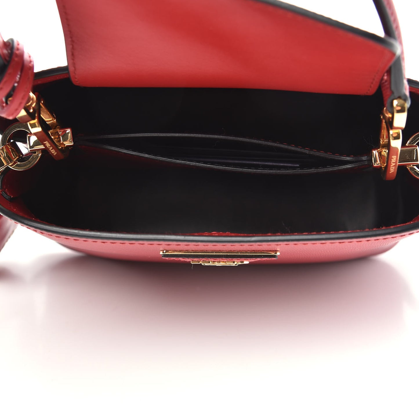 Saffiano Cuir Micro Matinee Tote Fiery Red