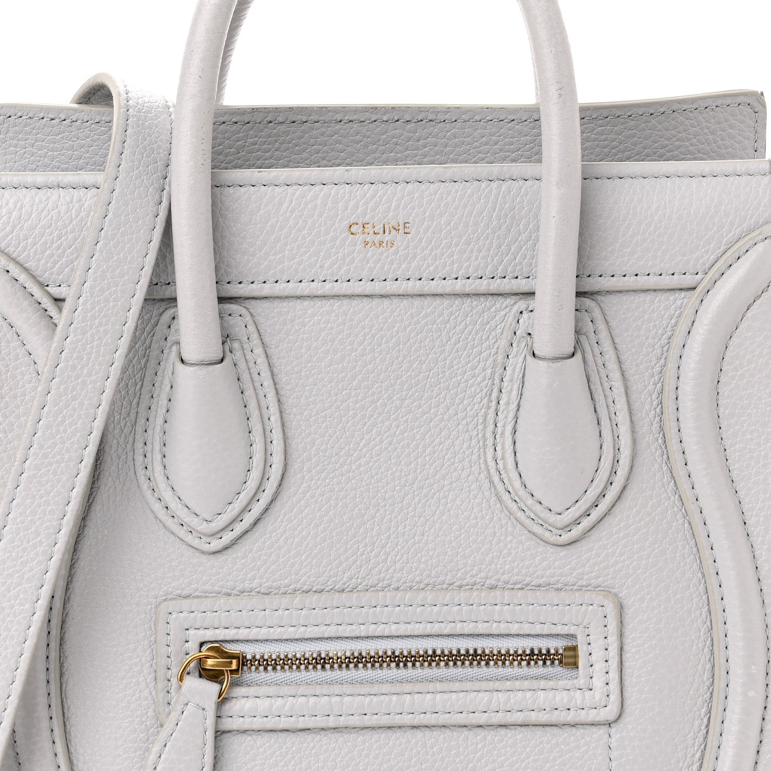 Celine Drummed Calfskin Nano Luggage Lune 7 of 17