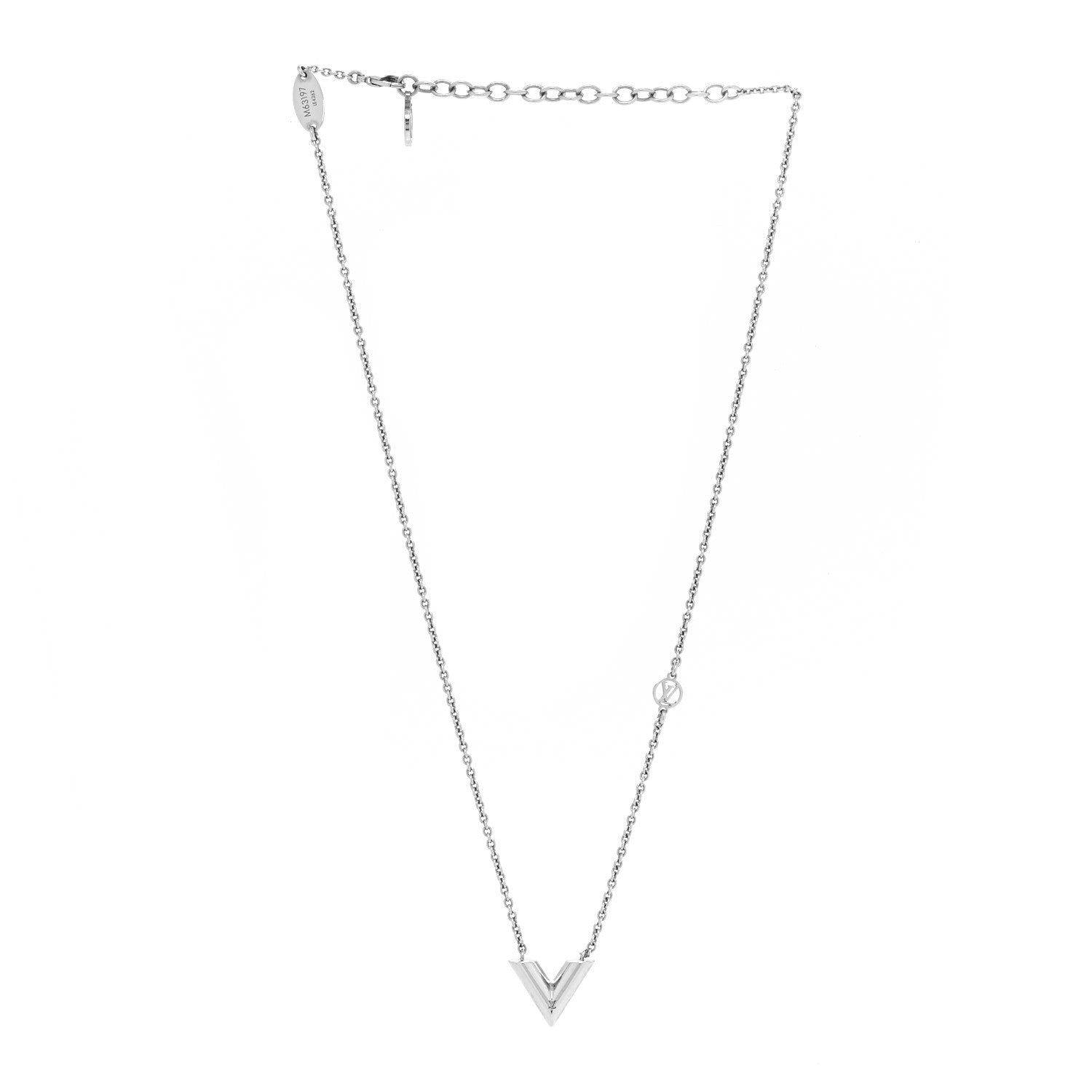 Louis Vuitton Metal Essential V Supple Necklace Silver 3 of 6