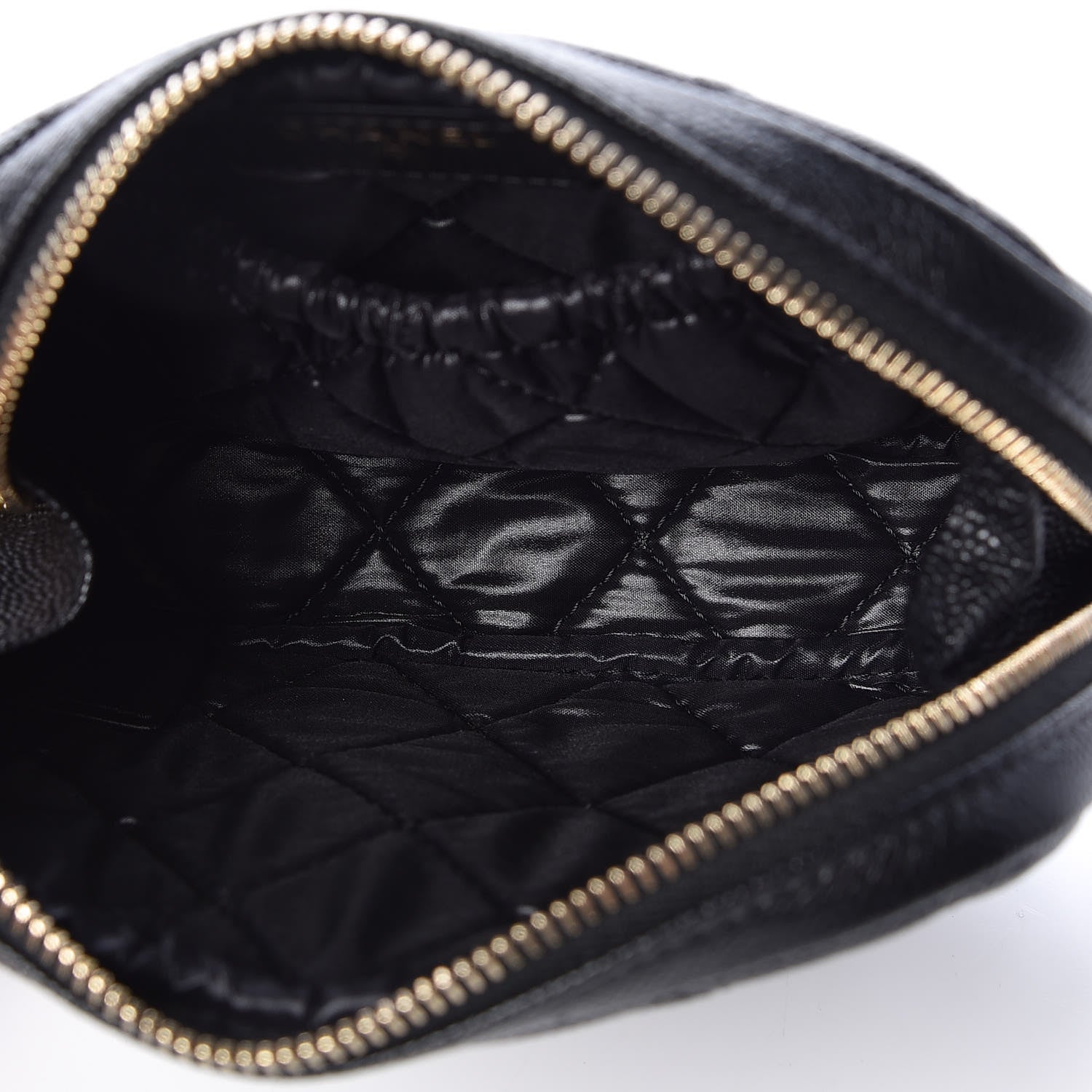 Chanel Caviar Quilted Small Curvy Pouch Cosmetic Case Black 5 of 8