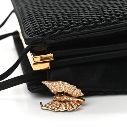 Judith Leiber Satin Butterfly Evening Clutch Black 11 of 16