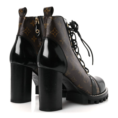 Louis Vuitton Patent Calfskin Monogram Star Trail Ankle Boots 40 Black 5 of 10