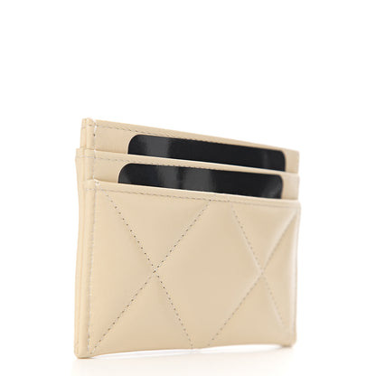 Chanel Goatskin Quilted 19 Card Holder Beige 2 of 8