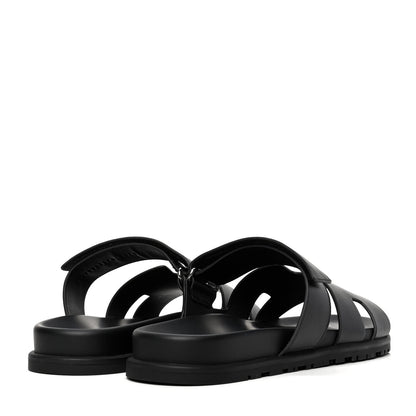 Hermes Calfskin Mens Chypre Sandals 44 Black 3 of 6