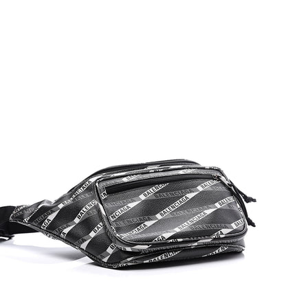 Balenciaga Coated Canvas Losange Monogram Explorer Belt Bag Black Grey 3 of 10