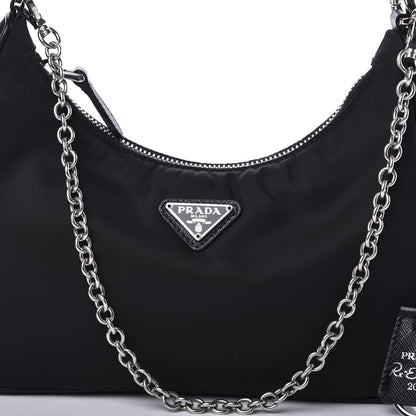 Prada Nylon Re-Edition 2005 Shoulder Bag Black 11 of 13