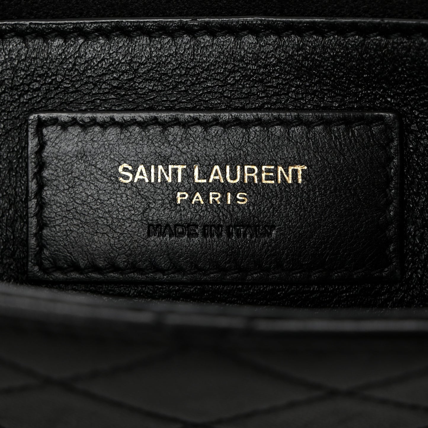 Calfskin Quilted Lacquered Gaby Satchel Black
