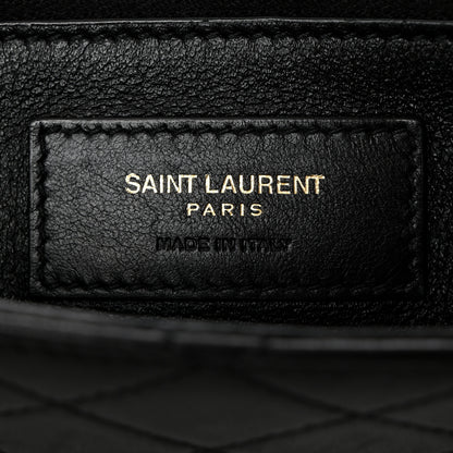 Saint Laurent Calfskin Quilted Lacquered Gaby Satchel Black 8 of 12