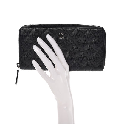 Chanel Caviar Quilted Large Gusset Zip Around Wallet Black 2 of 8