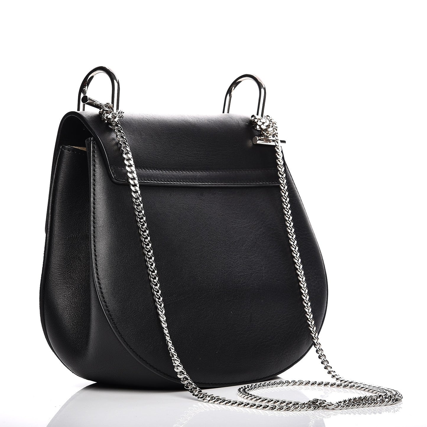 Suede Smooth Calfskin Drew Shoulder Bag Black