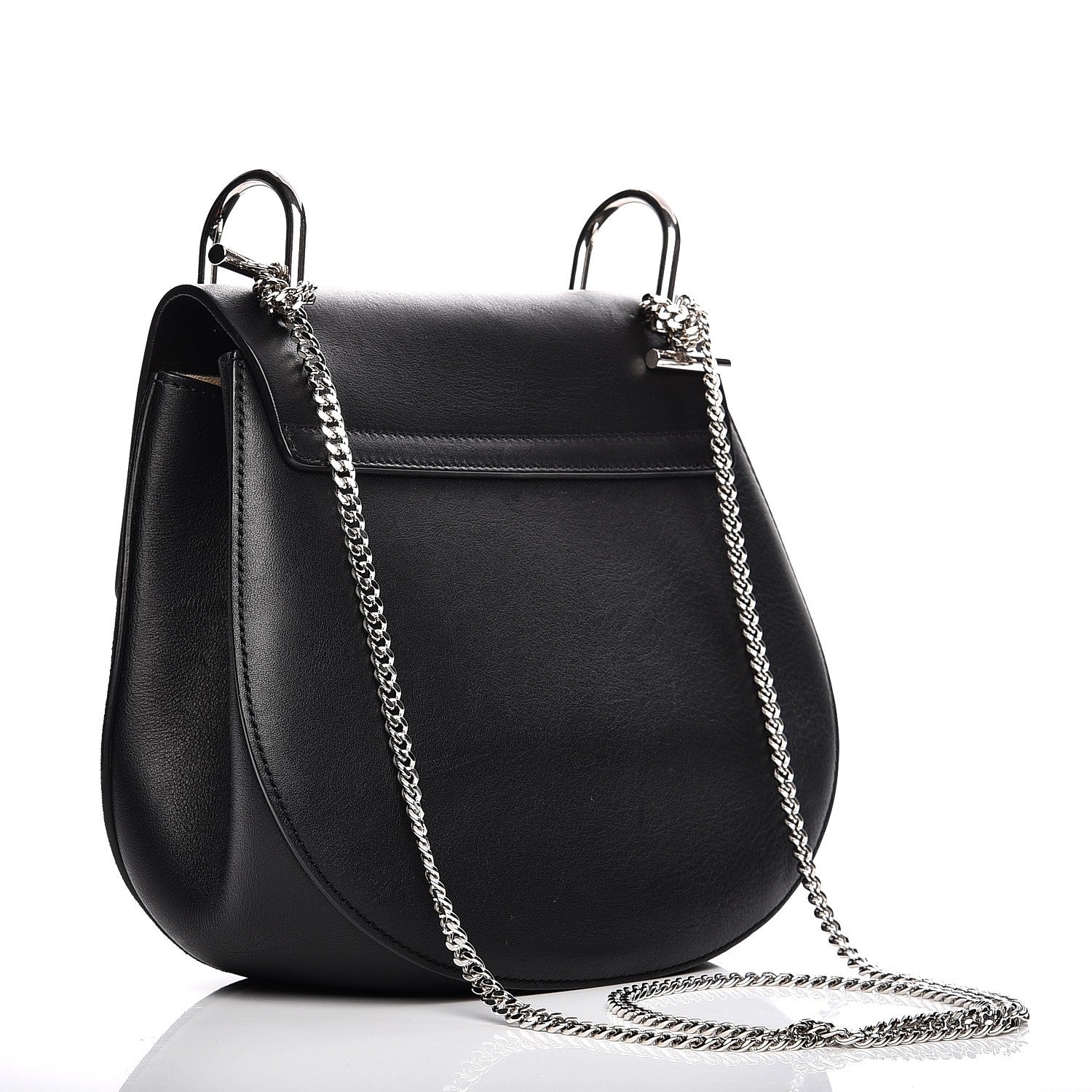 Chloe Suede Smooth Calfskin Drew Shoulder Bag Black 3 of 9