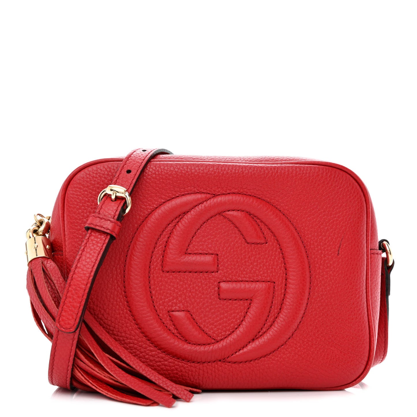 Pebbled Calfskin Small Soho Disco Bag Tabasco Red