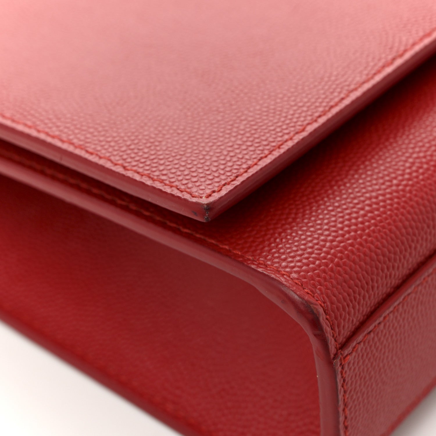 Saint Laurent Grain De Poudre Medium Monogram Kate Satchel Red 12 of 16