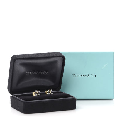 Tiffany Platinum 18K Yellow Gold Diamond Schlumberger Lynn Earrings 4 of 5