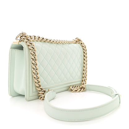 Chanel Lambskin Quilted Medium Boy Flap Light Green 3 of 16
