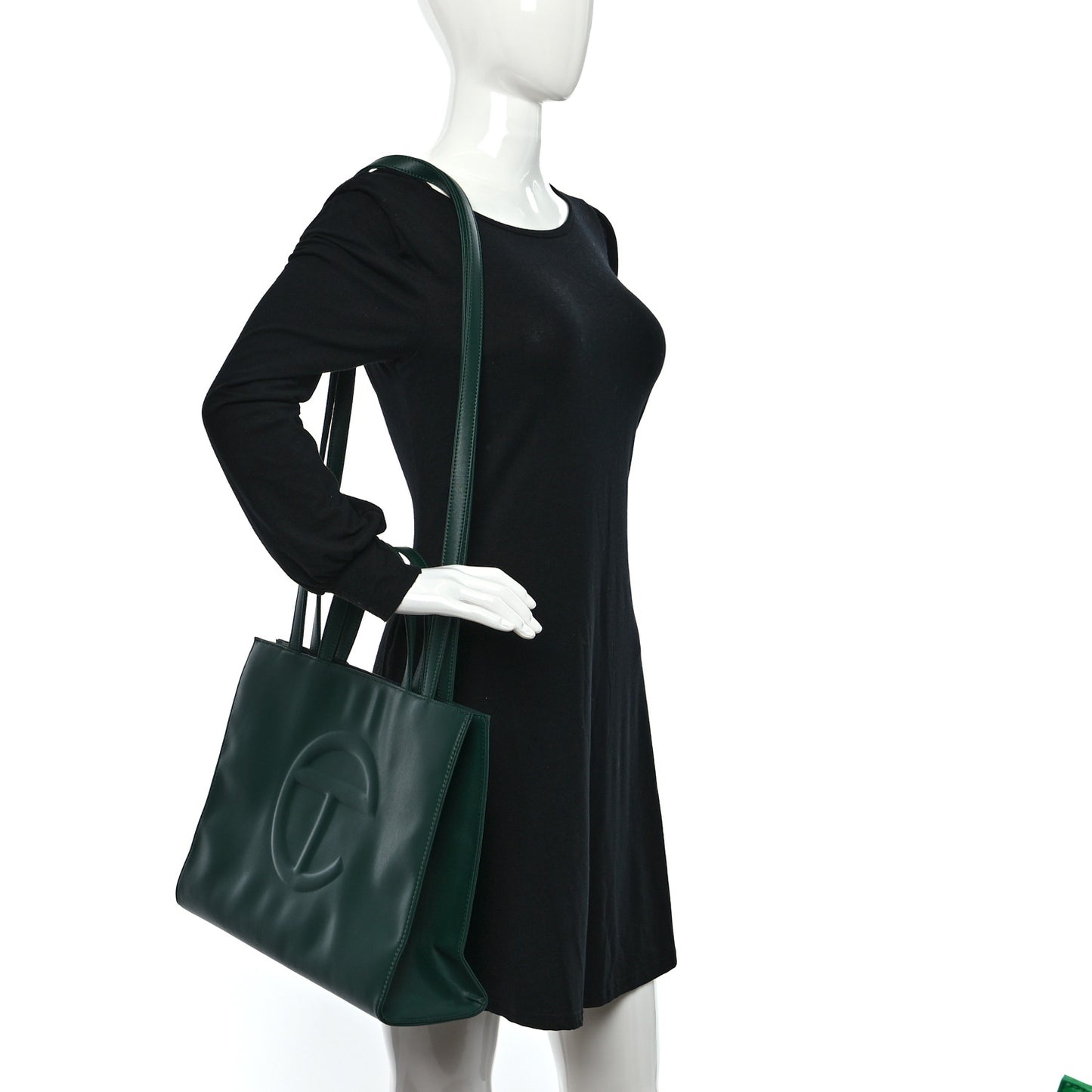 Vegan Leather Medium Shopping Bag Dark Olive