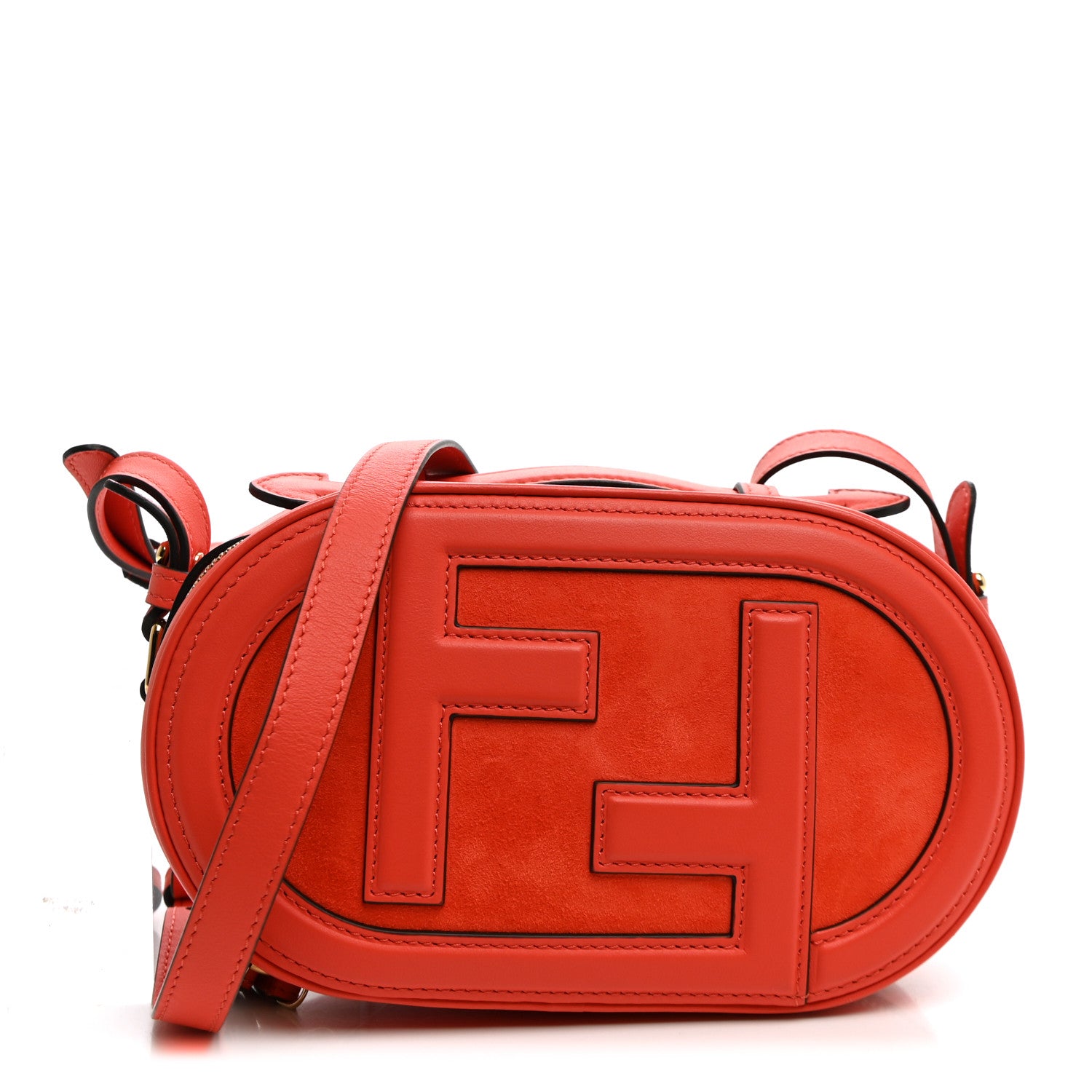 Fendi Vitello Grace Camoscio O'Lock Mini Camera Case Tulipano 1 of 9