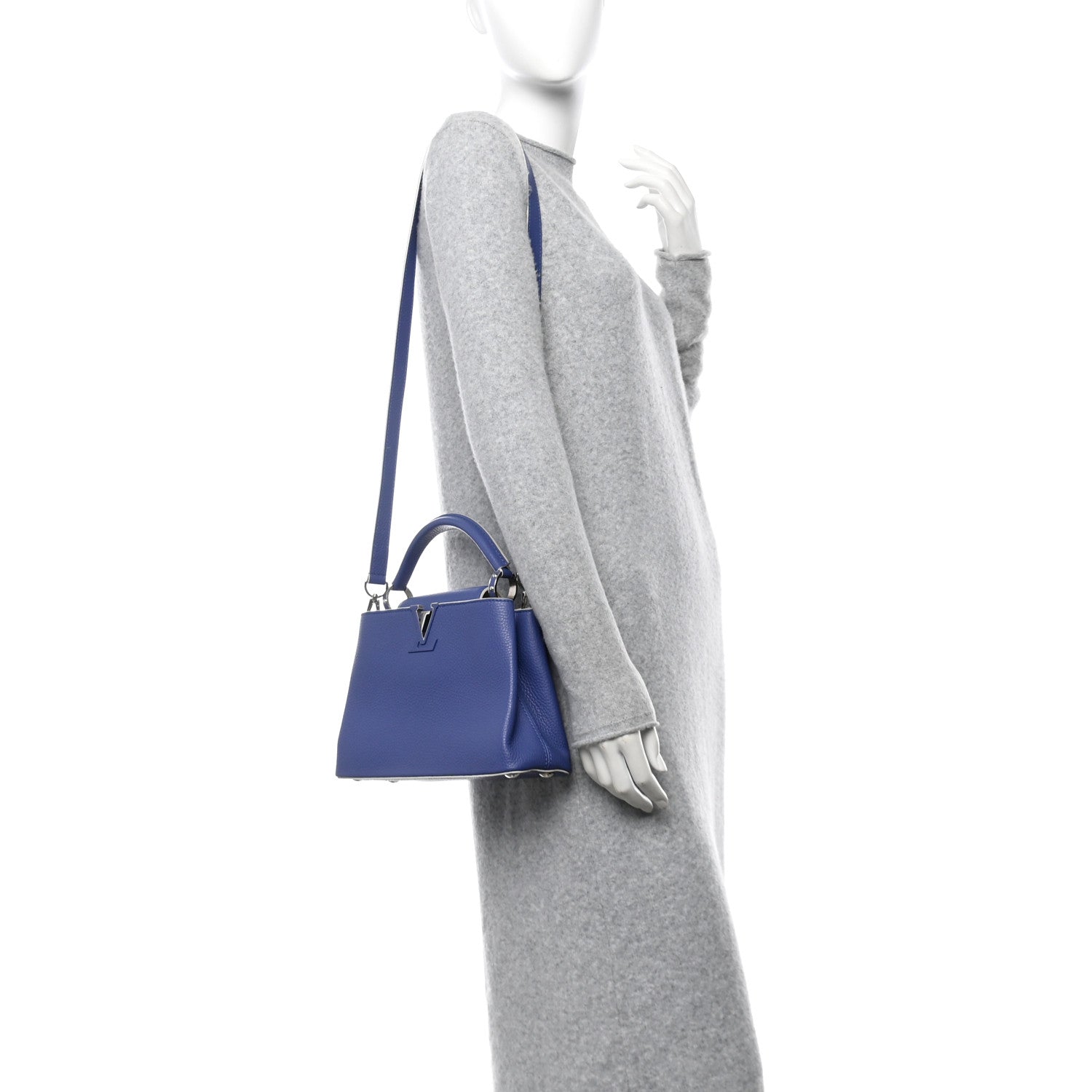 Louis Vuitton Taurillon Capucines BB Blue 2 of 12