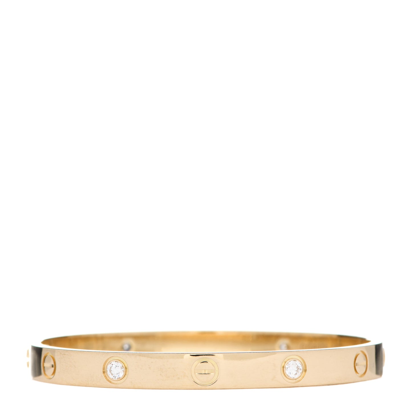 18K Yellow Gold 4 Diamond LOVE Bracelet 17