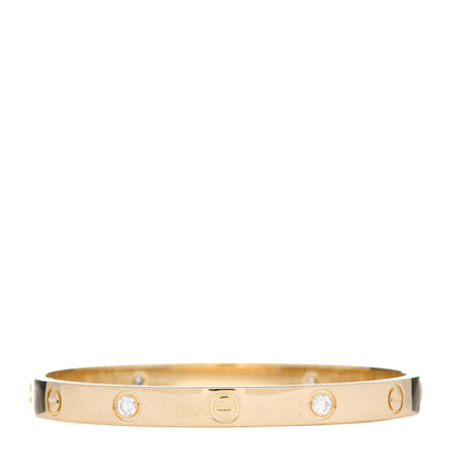 Cartier 18K Yellow Gold 4 Diamond LOVE Bracelet 17 2 of 8