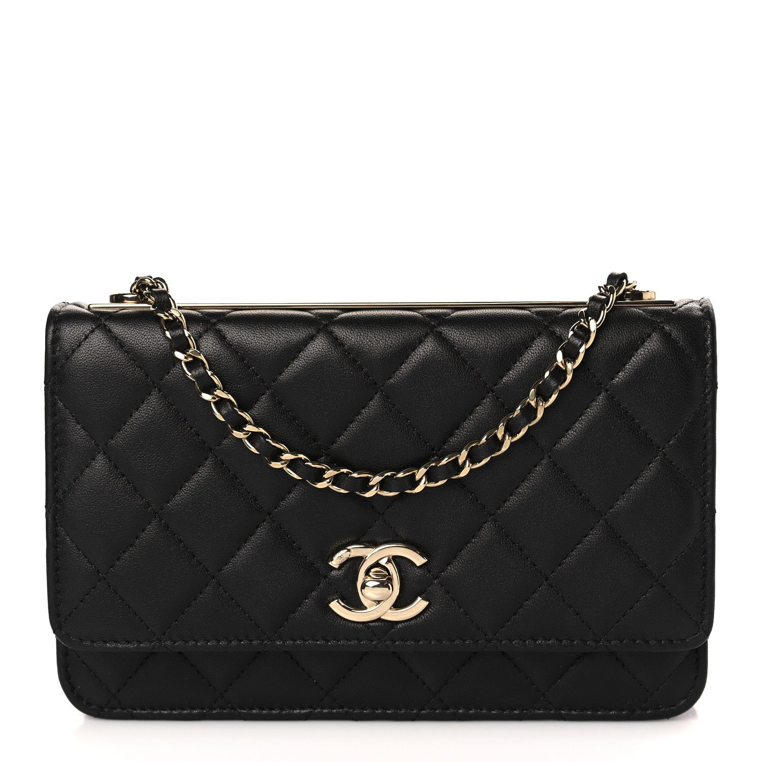 Chanel Lambskin Quilted Trendy CC Wallet On Chain WOC Black 1 of 11