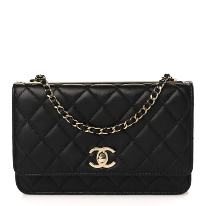 Chanel Lambskin Quilted Trendy CC Wallet On Chain WOC Black 1 of 11