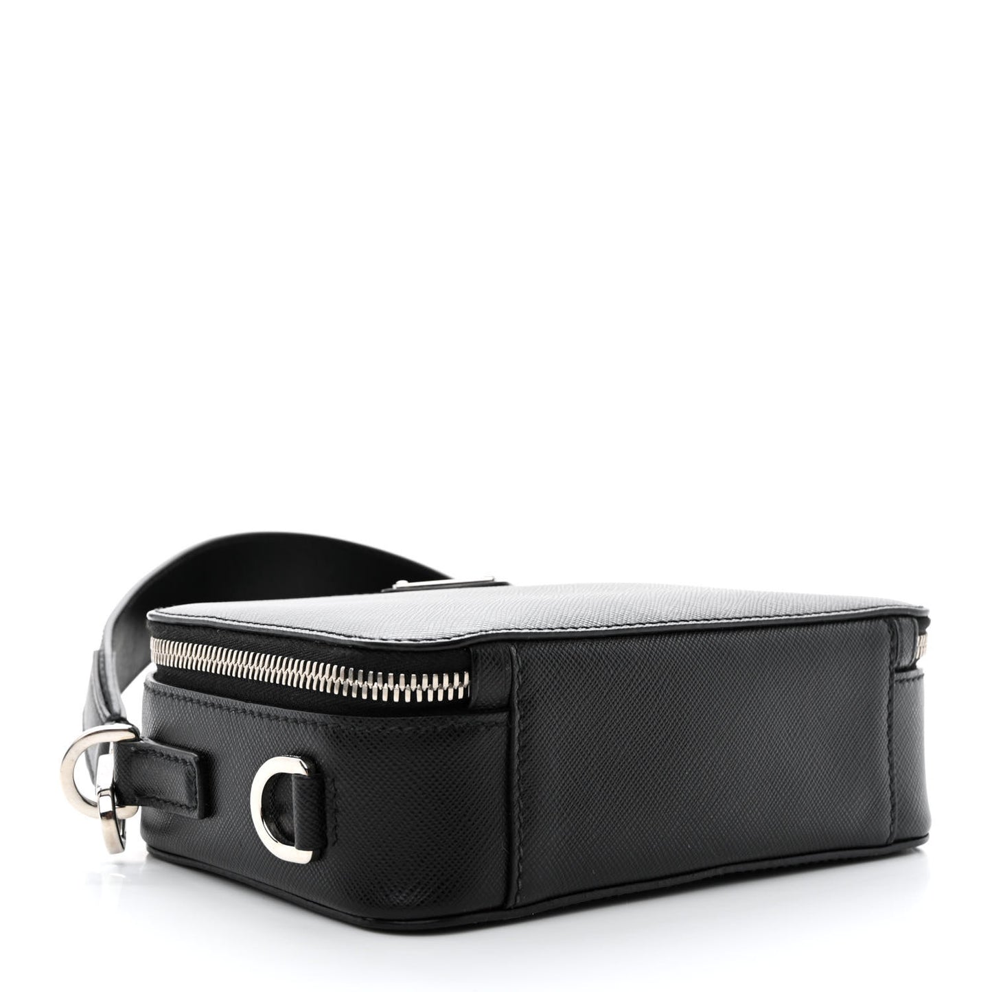 Saffiano Travel Small Brique Top Handle Crossbody Bag Black