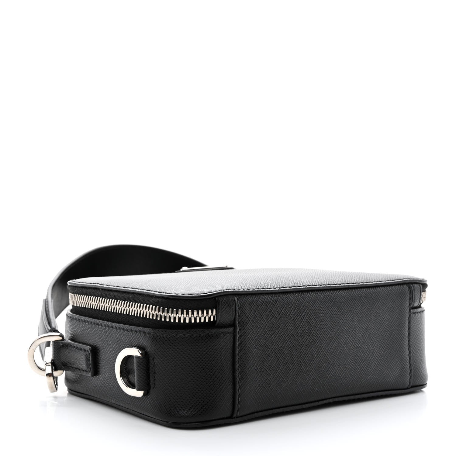 Prada Saffiano Travel Small Brique Top Handle Crossbody Bag Black 4 of 12