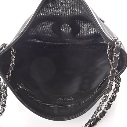 Chanel Calfskin Mesh Hidden Sequin CC Tote Black 5 of 10