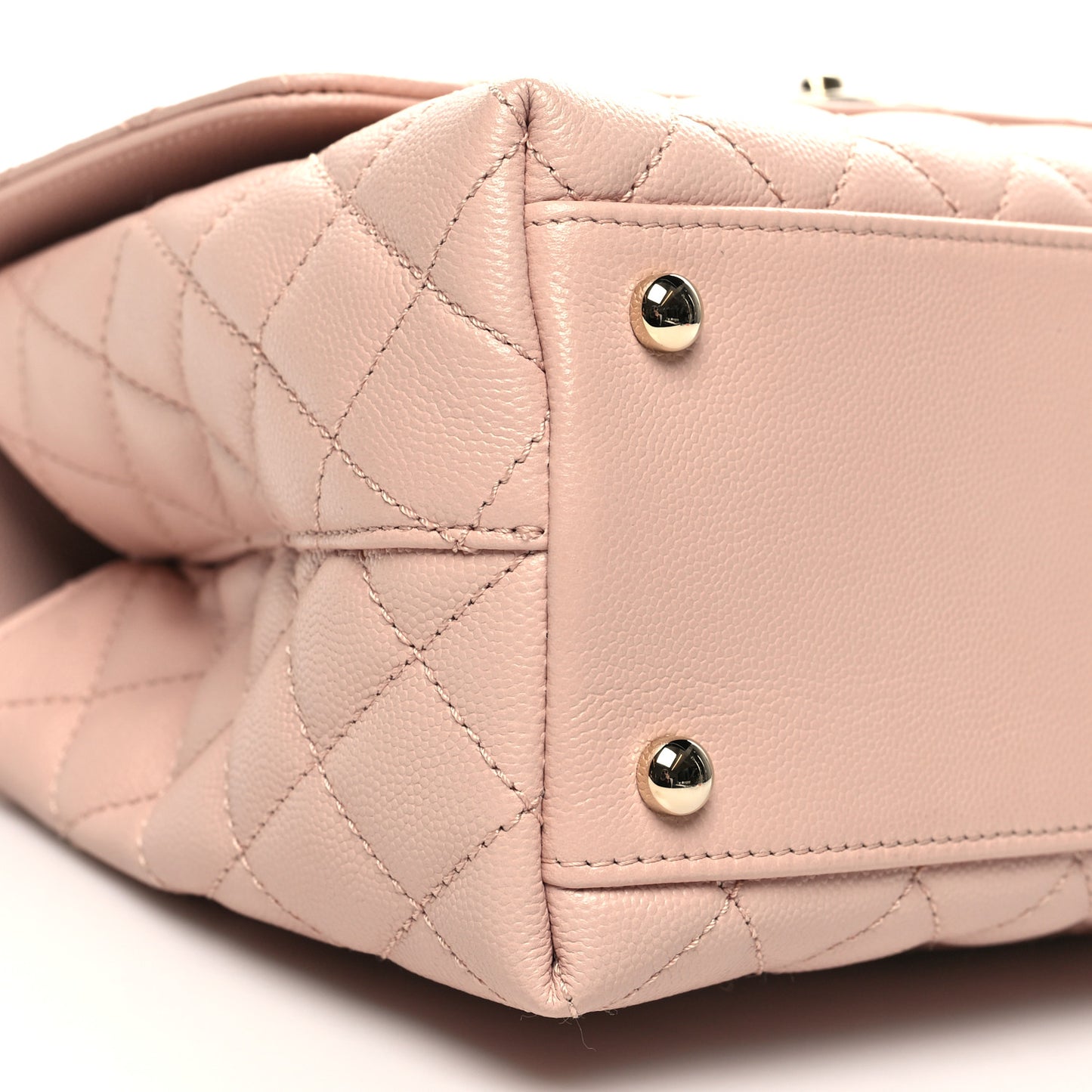 Caviar Quilted Small Coco Handle Flap Light Pink