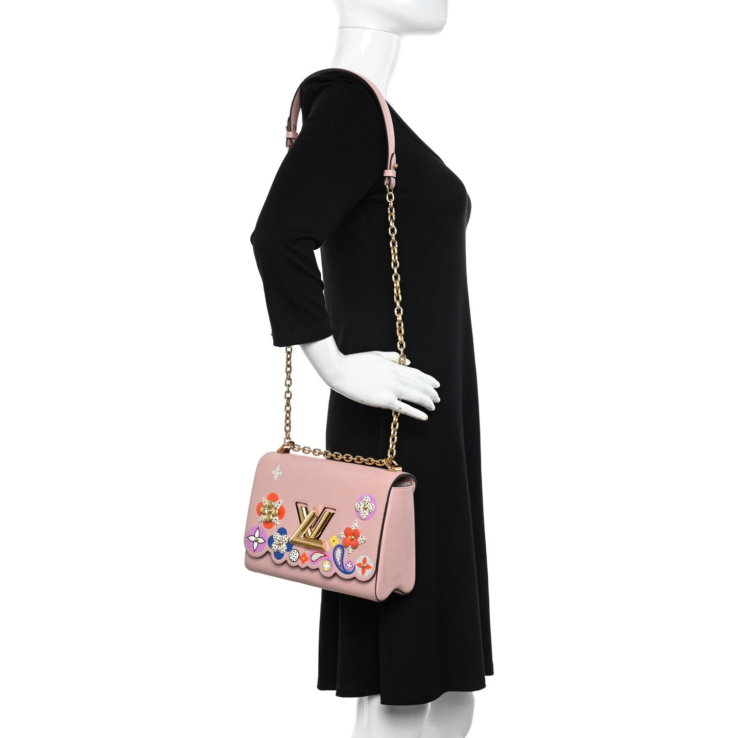 Epi Blooming Flowers Twist Shoulder Bag MM Rose Ballerine