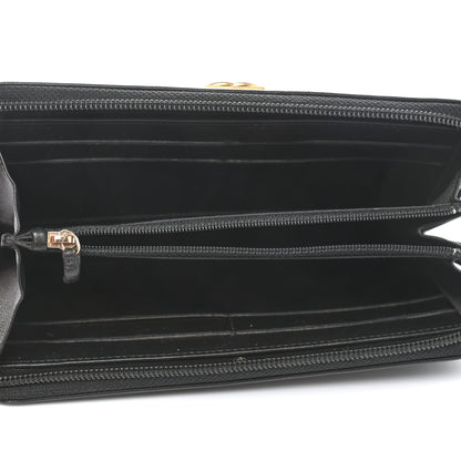 Chanel Lambskin Quilted Boy Zip Around Wallet Black 5 of 10