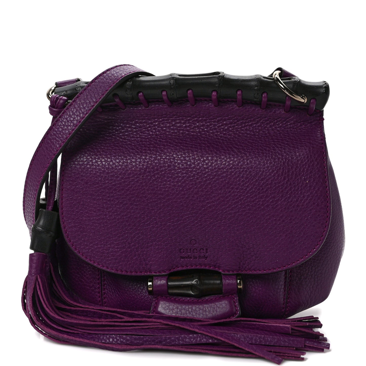 Calfskin Small Nouveau Fringe Shoulder Bag Purple