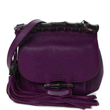 Gucci Calfskin Small Nouveau Fringe Shoulder Bag Purple 1 of 8