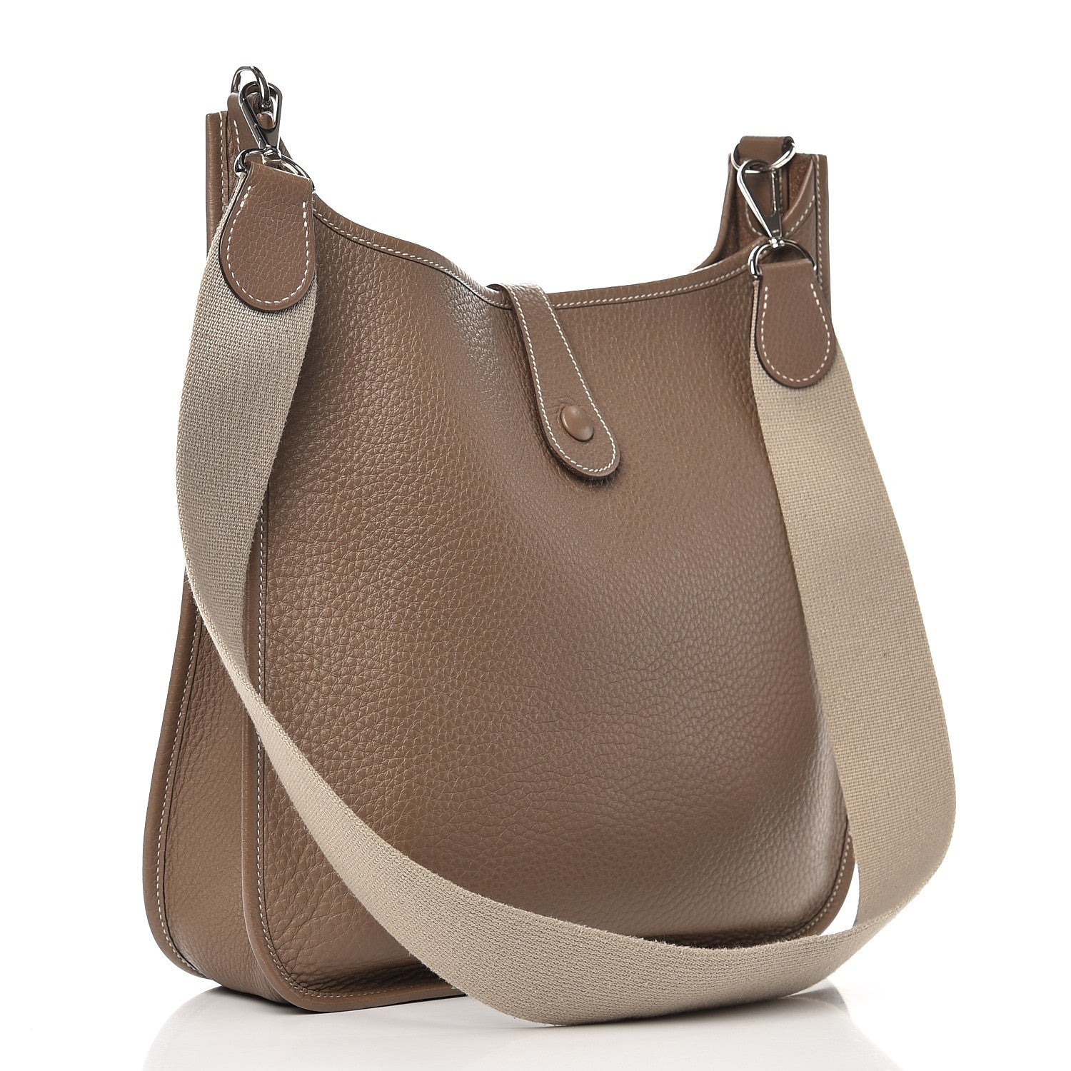 Hermes Taurillon Clemence Evelyne GM Etoupe 4 of 8