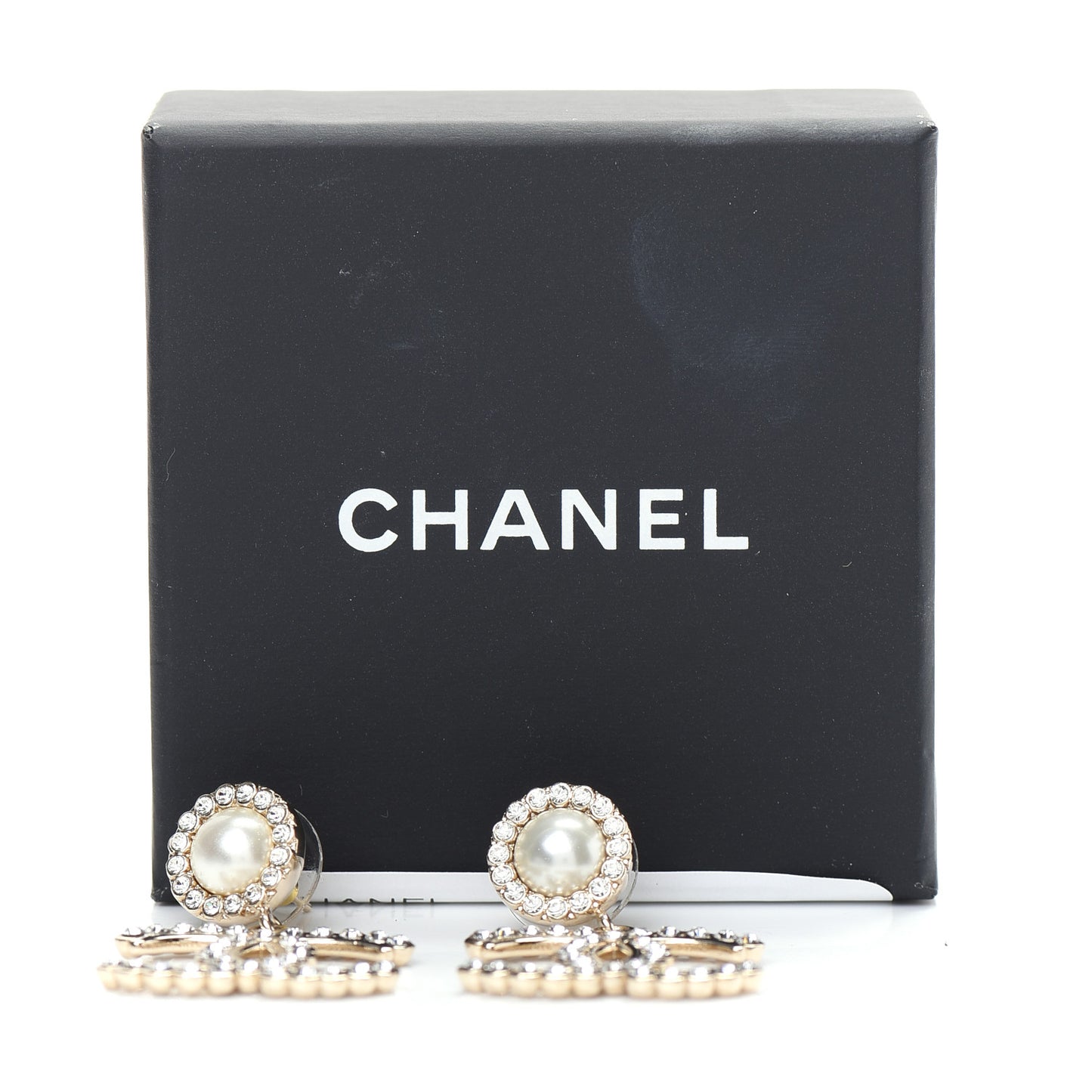 Crystal Pearl Bow-tiful CC Drop Earrings Gold