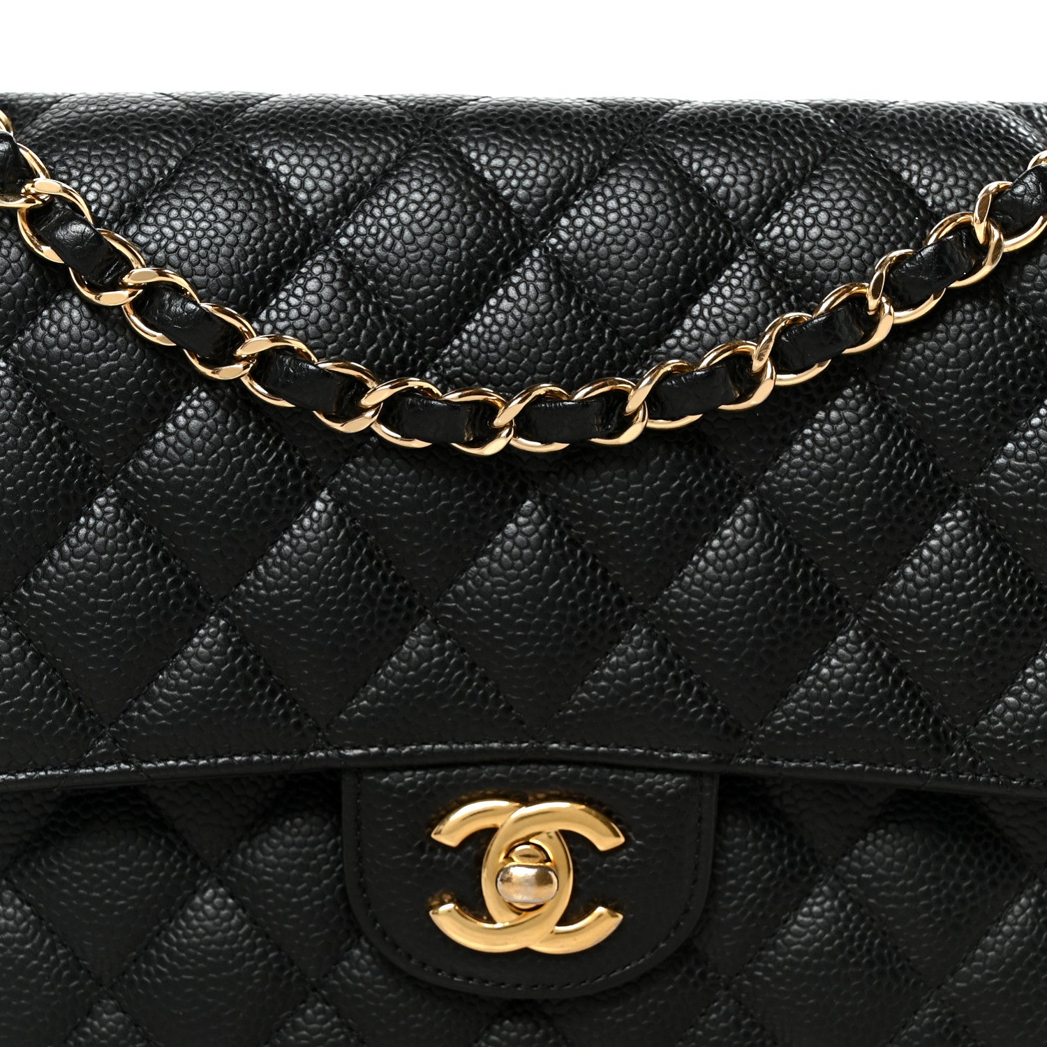Chanel Caviar Quilted Medium Double Flap Black 8 of 10